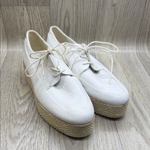 hogl Chic White Lace-Up Platform Shoes